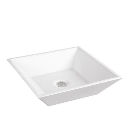 SFC CENTER SFC Center TP-5933 White Artistic Porcelain Vessel Bathroom Sink; 16 x 16 x 4.75 in. TP-5933